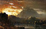 Famous Sunset Paintings - Sunset in the Wilderness with Approaching Storm